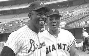 hank aaron and willie mays image