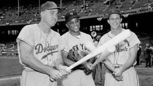 L to R: Duke Snider, Willie Mays, and Stan Musial